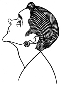 Caricature of Eva Le Gallienne