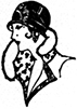 A tiny icon of a 1920s flapper