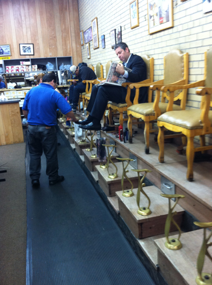 A picture of Louis Shoe Rebuilding's shine stations