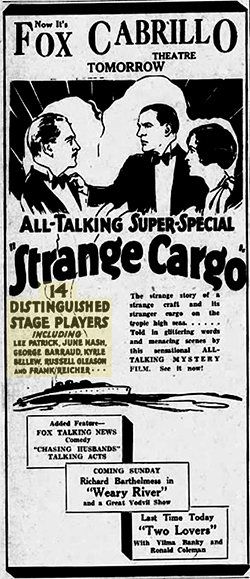 Strange Cargo ad