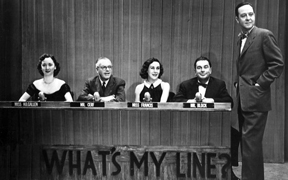 Dorothy Killgallen, Bennett Cerf, Arlene Francis, Hal Block and John Charles Daly of What's My Line?